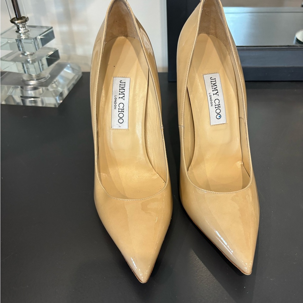 Jimmy Choo - Nude Anouk Patent heels  - 40.5 NEW